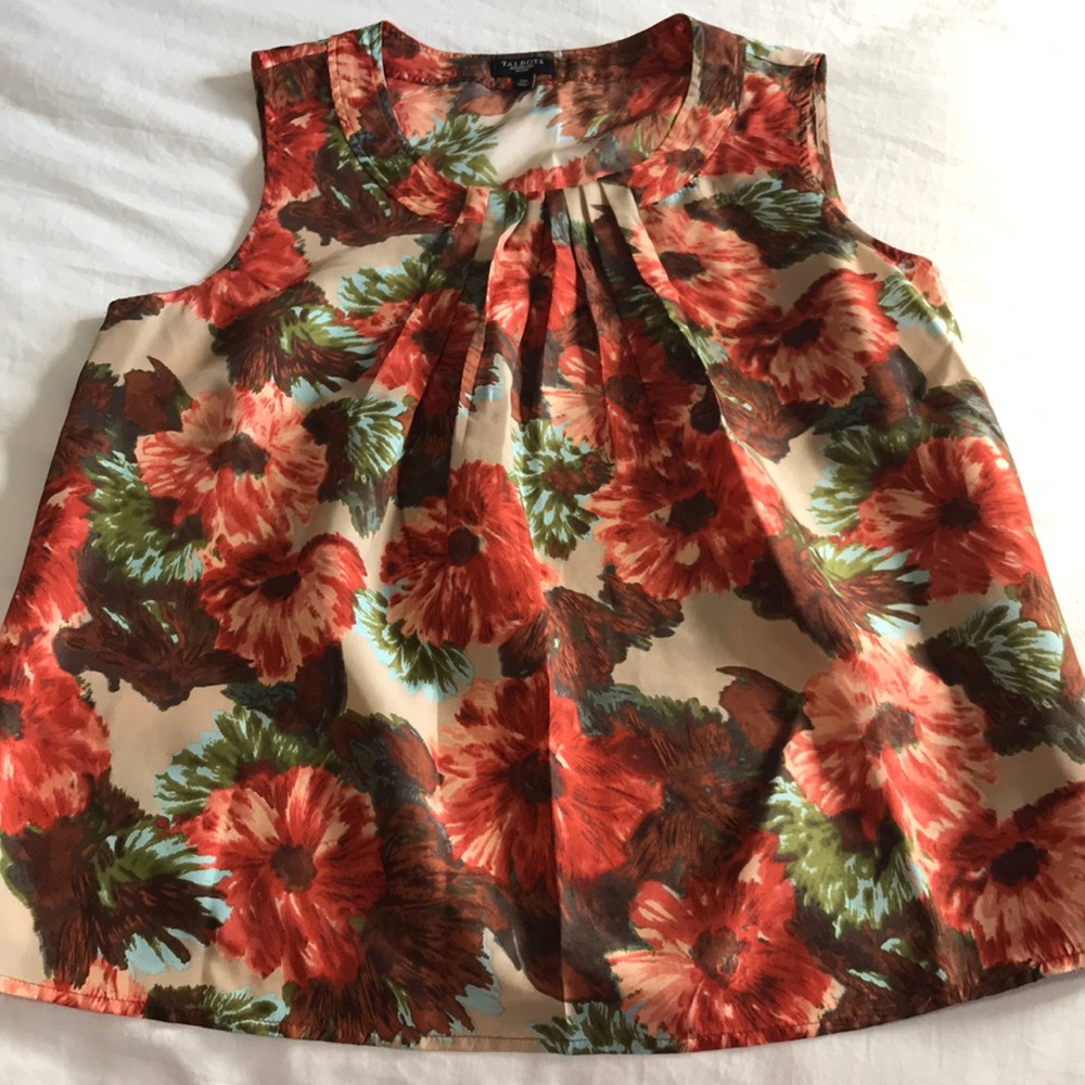 Talbots 💯 silk sleeveless top